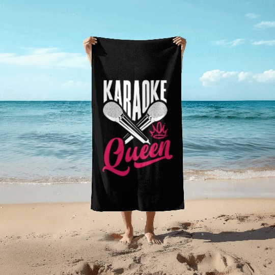 Funny Karaoke Singer Singing Musician Karaoke Gift Beach Towels