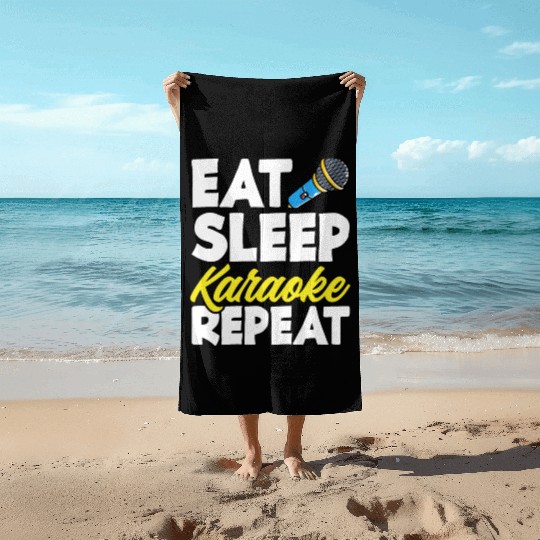 Funny Karaoke Singer Singing Musician Karaoke Gift Beach Towels