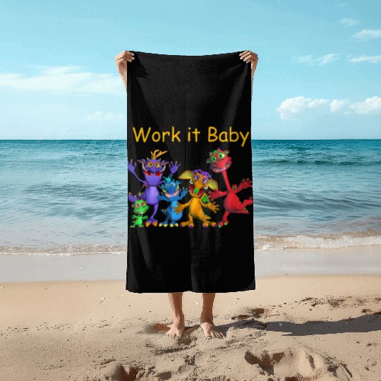 Funny Cartoon Monster Motivation Gym Wear Beach Towels
