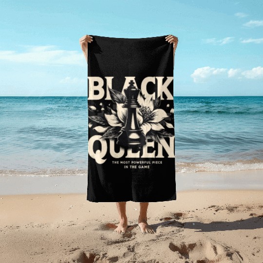 Black Queen The Most Powerful Chess African USA Beach Towels