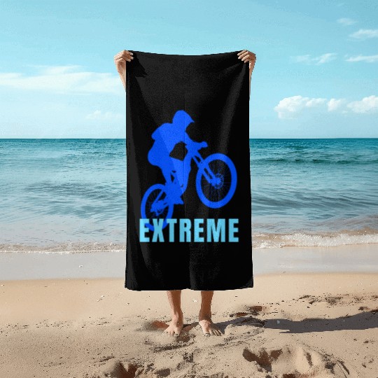 Mountain Bike (blue and light blue design) Beach Towels