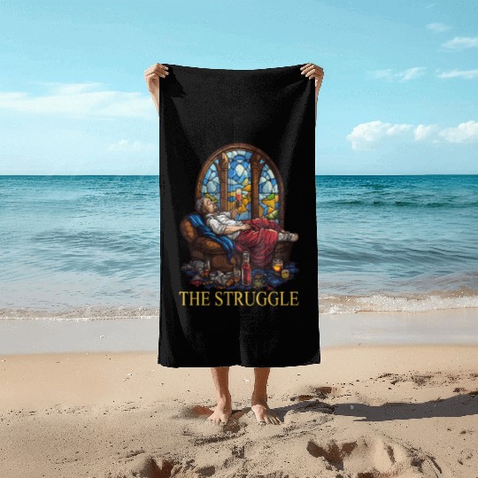 Sip & Sit Comedy: The Struggle Chronicles Beach Towels