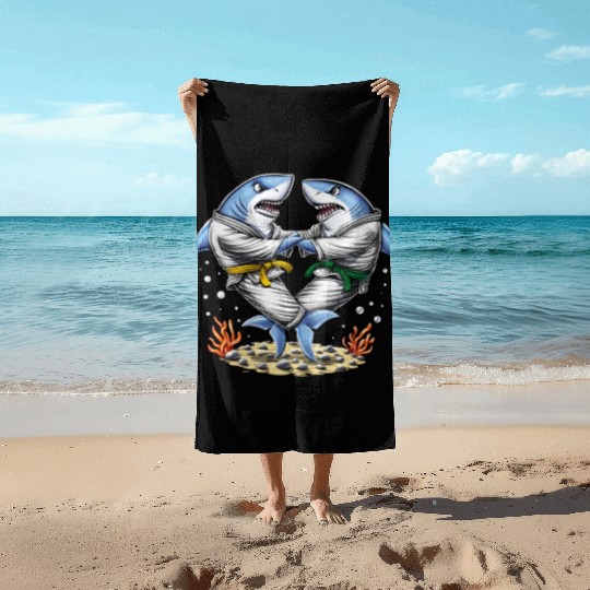 Shark Jiu-Jitsu Wrestlers Beach Towels