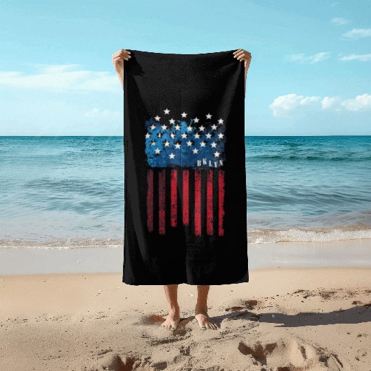 Flag America Typography Beach Towels Design