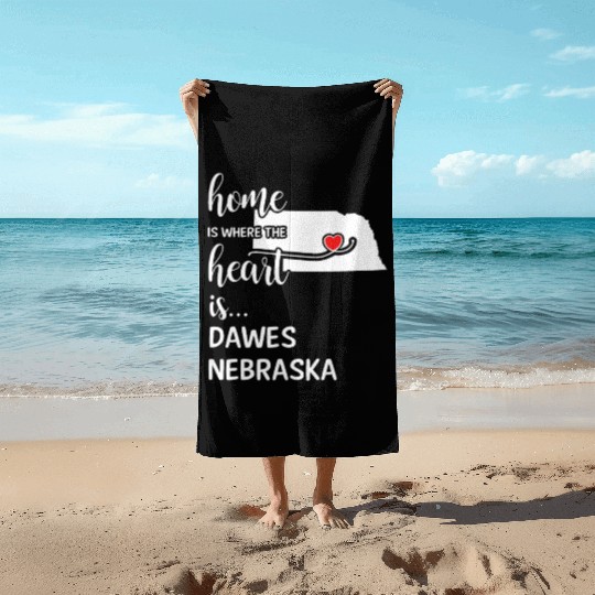 Dawes County Nebraska Is Where My Heart Is Gift Beach Towels