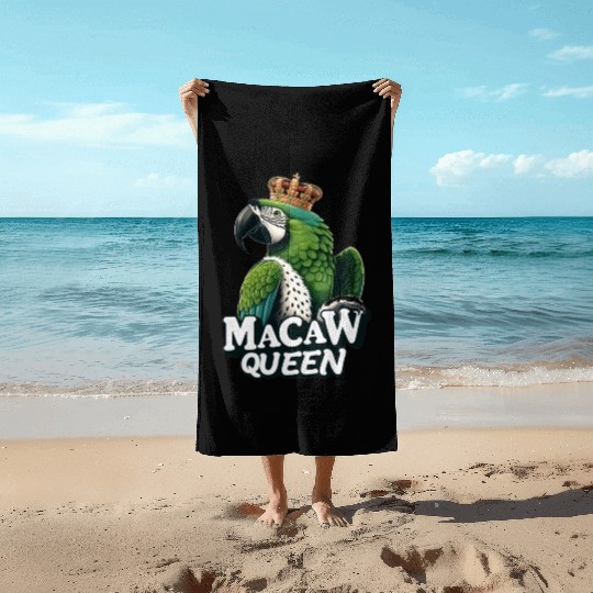 Green Macaw Ornithologist Macaw Queen Beach Towels