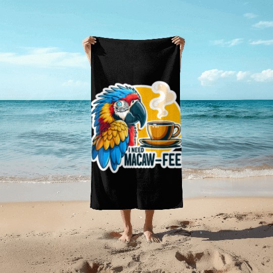 Blue Gold Macaw Macaw-Fee Coffee Lover Beach Towels