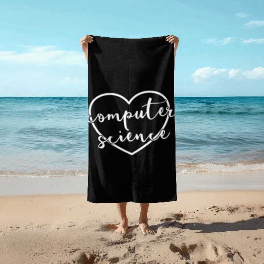 Computer Science Heart Computer Science Teacher Beach Towels