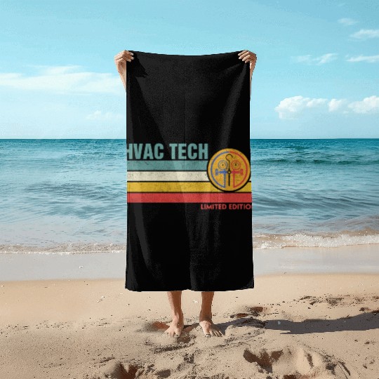 HVAC Technician Limited Edition Funny HVAC Mechani Beach Towels