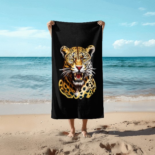 The jaguar Beach Towels
