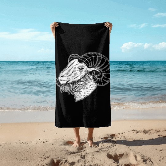 Baphomet Goat Devil Horn Head Beach Towels