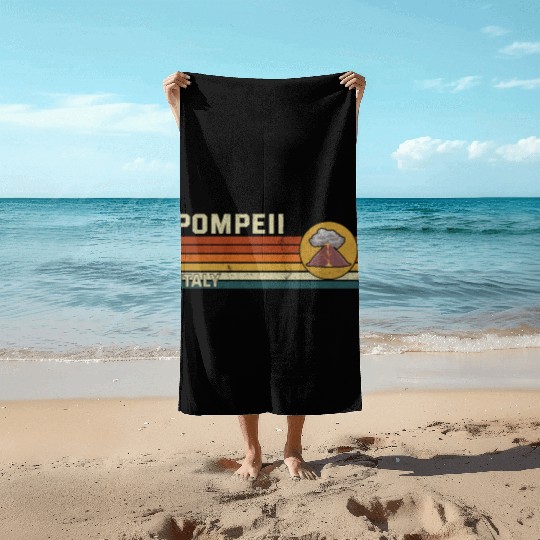 Pompeii Italy Vintage Volcanic Eruption Gift Beach Towels