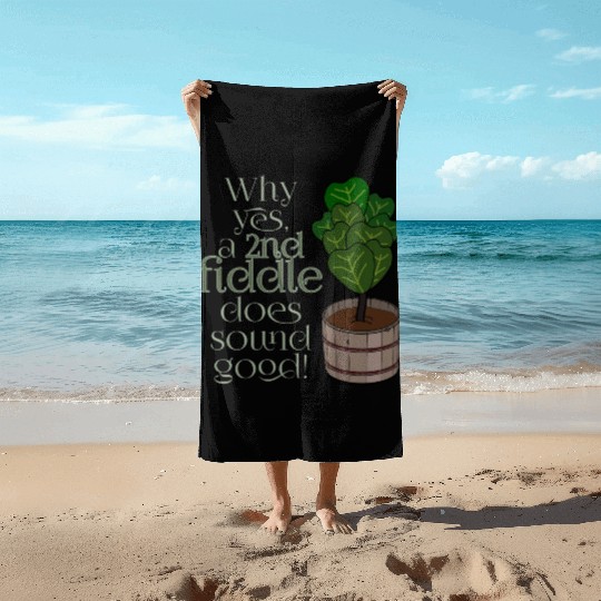 2nd fiddle... leaf fig Beach Towels