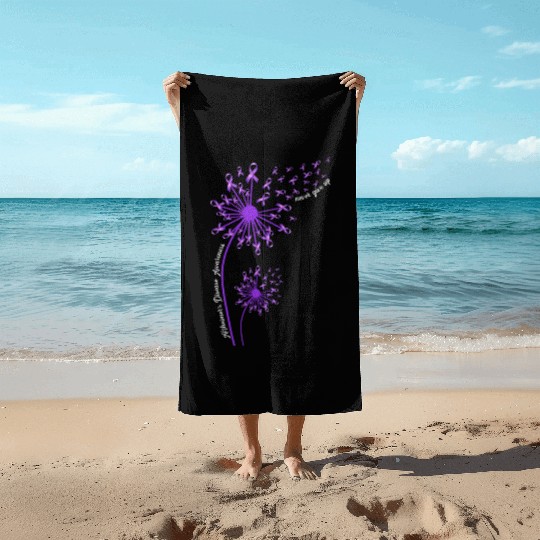 Alzheimer Disease Awareness Never Give Up Beach Towels