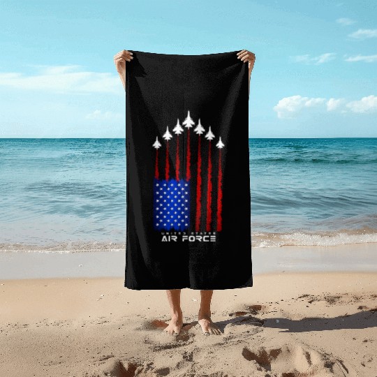 Air Force US Veterans 4th of July Beach Towels American