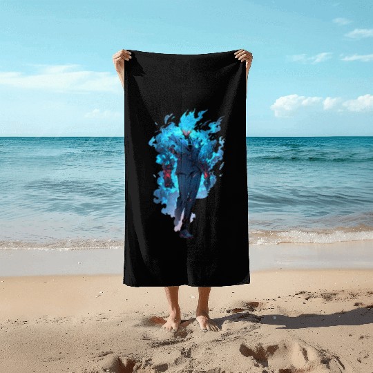 Blue Fire Demon Fantasy Anime Shounen Manga Otaku Beach Towels