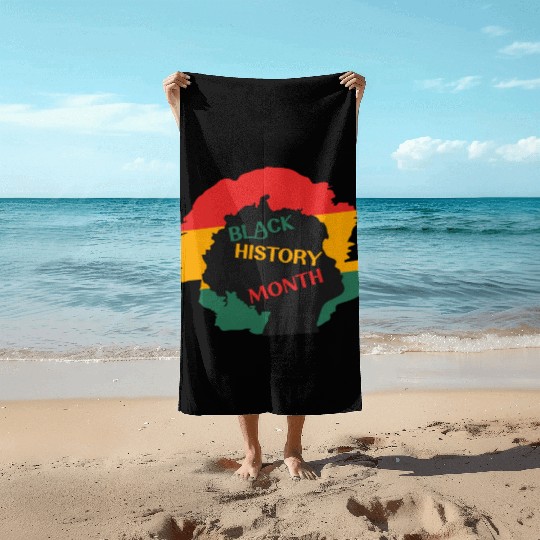 Black history month. African American woman Beach Towels