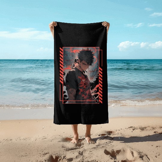 Punk Anime Demonic Dragons Japanese Vaporwave Beach Towels