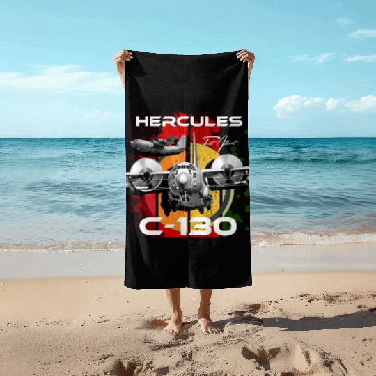 C-130 Hercules Military Aircraft Beach Towels