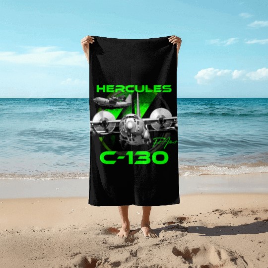 C-130 Hercules Military Aircraft Beach Towels
