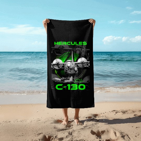C-130 Hercules Military Aircraft Beach Towels