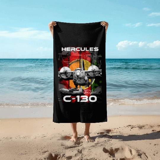 C-130 Hercules Military Aircraft Beach Towels