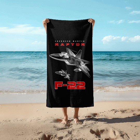 F-22 Raptor Fighterjet Us Air Force Warbird Beach Towels