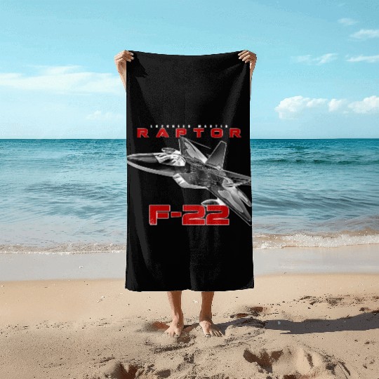 F-22 Raptor Fighterjet Us Air Force Warbird Beach Towels