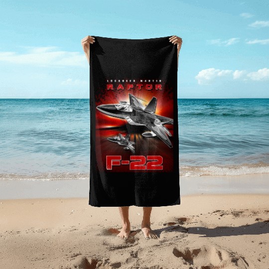 F-22 Raptor Fighterjet Us Air Force Warbird Beach Towels