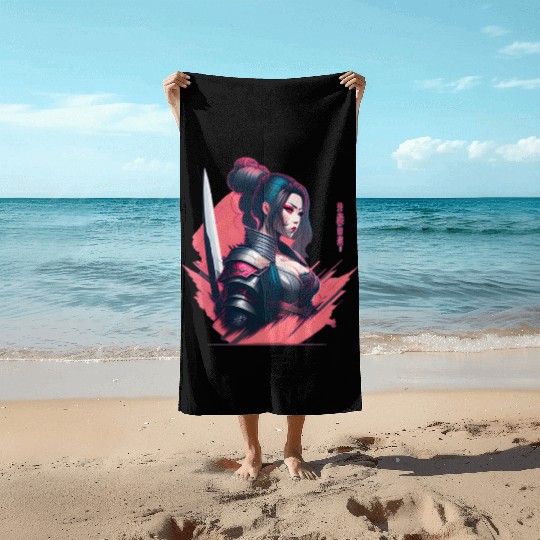 Cyberpunk Samurai Cyberpunk Beach Towels