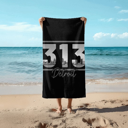 Detroit Michigan Motor City USA Beach Towels