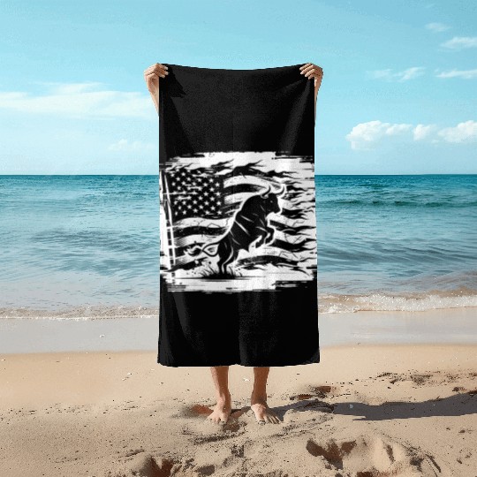 Rodeo Bull Riding Livestock Show Farmer Cattle Beach Towels