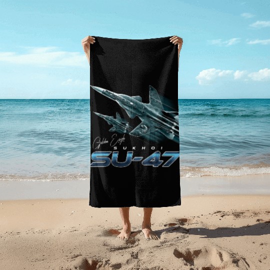 Sukhoi SU-47 the Golden Eagle Russian Fighterjet Beach Towels