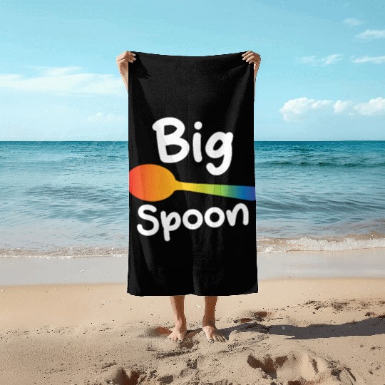 Big Spoon LGBT Pride Gay Lesbian Couple Matching Beach Towels