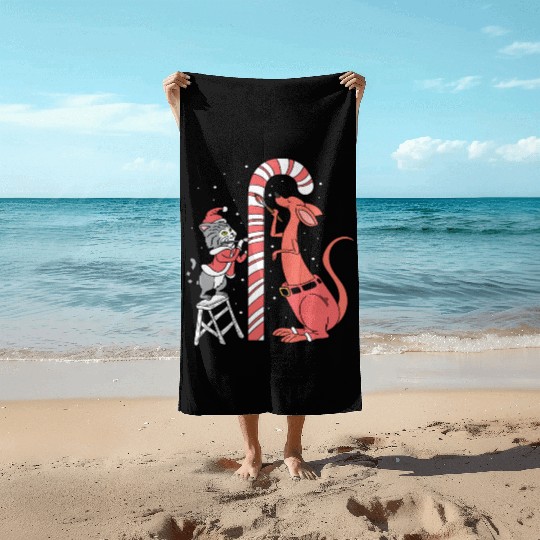 Delicious Candy Cane Foodie and Candy Lover Gift Beach Towels