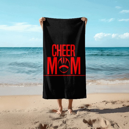 Cheer Mom Ball Football Mom Passion Is Gift Cool Beach Towels