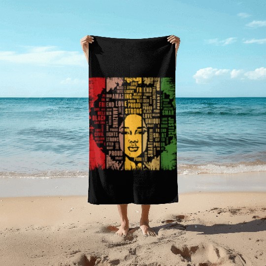 Black History Month Gift African American Beach Towels