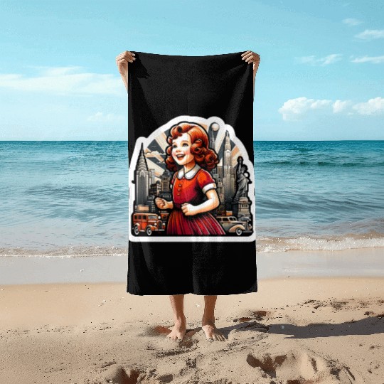 Annie's Vintage NYC Metropolis Melody Beach Towels