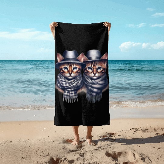 Bengal Kittens Cute Kitty Beach Towels