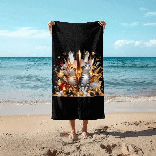 Bengal Kittens Beautiful Asian Cat Beach Towels