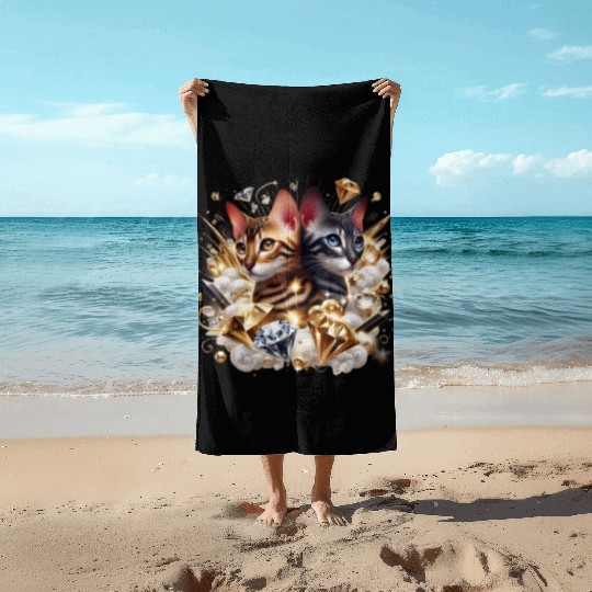 Fabulous Bengal Kittens Beach Towels