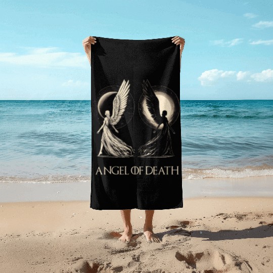 Angel of Death - Sun And Moon Mystical Artwork Beach Towels