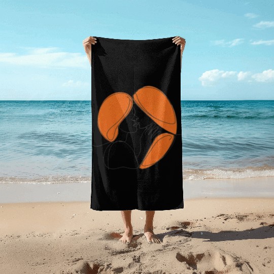 Elegant Lesbian Couple Kissing Line Drawing Beach Towels