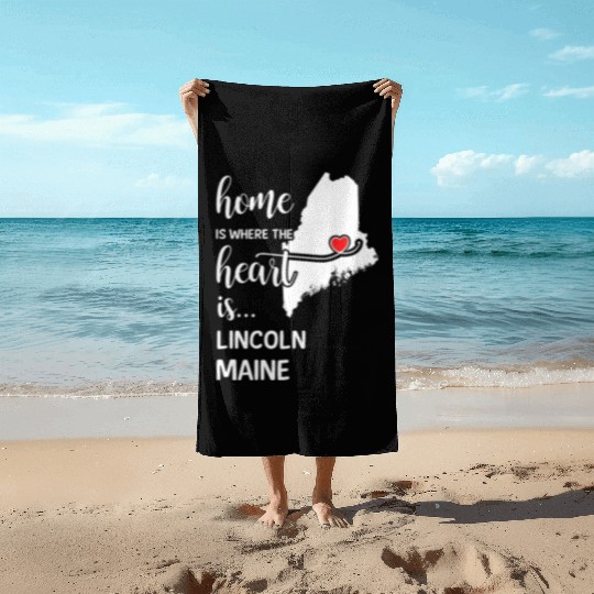Lincoln County Maine Is Where My Heart Is Gift Beach Towels