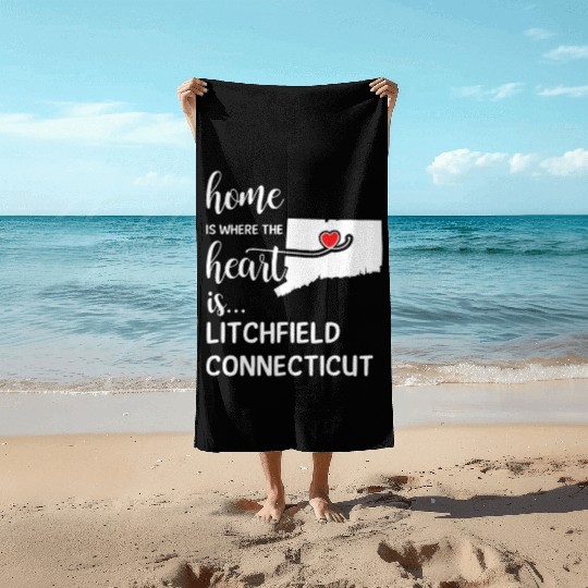 Litchfield County Connecticut Is Where My Heart Is Beach Towels