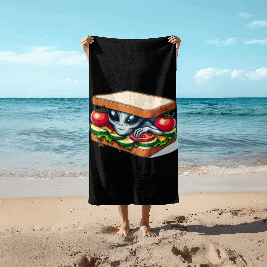 Alien Hiding in a Sandwich Beach Towels