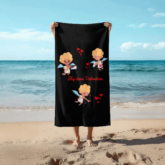 Spread love and Embrace cupid's charm! Beach Towels