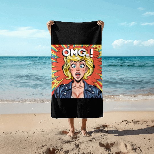 OMG Funny comics Beach Towels