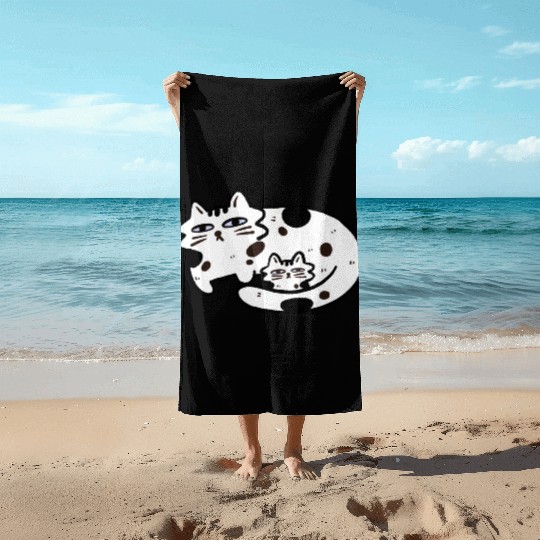 Cat Mom Beach Towels