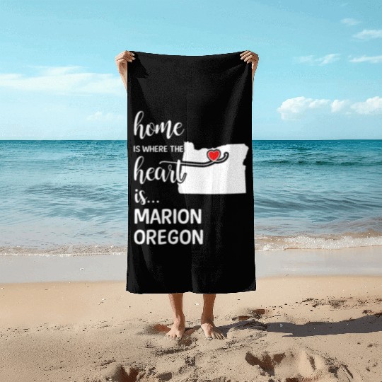 Marion County Oregon Is Where My Heart Is Gift Beach Towels